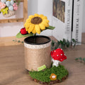 SunFlower Pen Holder, Phone Stand – Handmade Crochet Flower, Unique Everlasting back to school Gift for her Friend, Hous