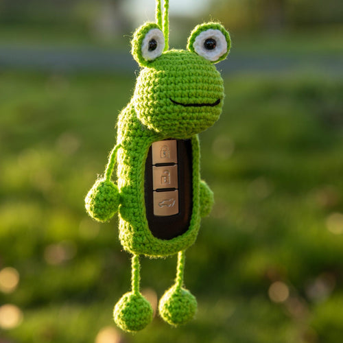 Crochet Frog Car Key Cover