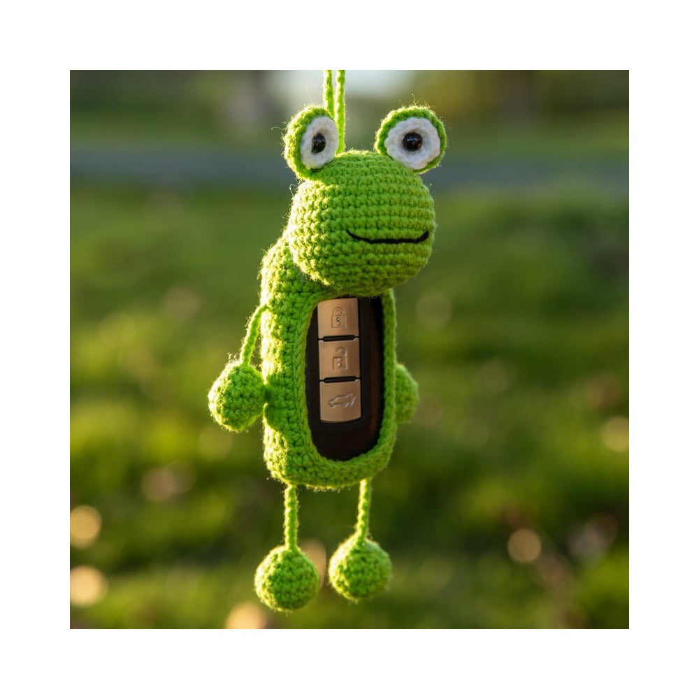 Crochet Frog Car Key Cover