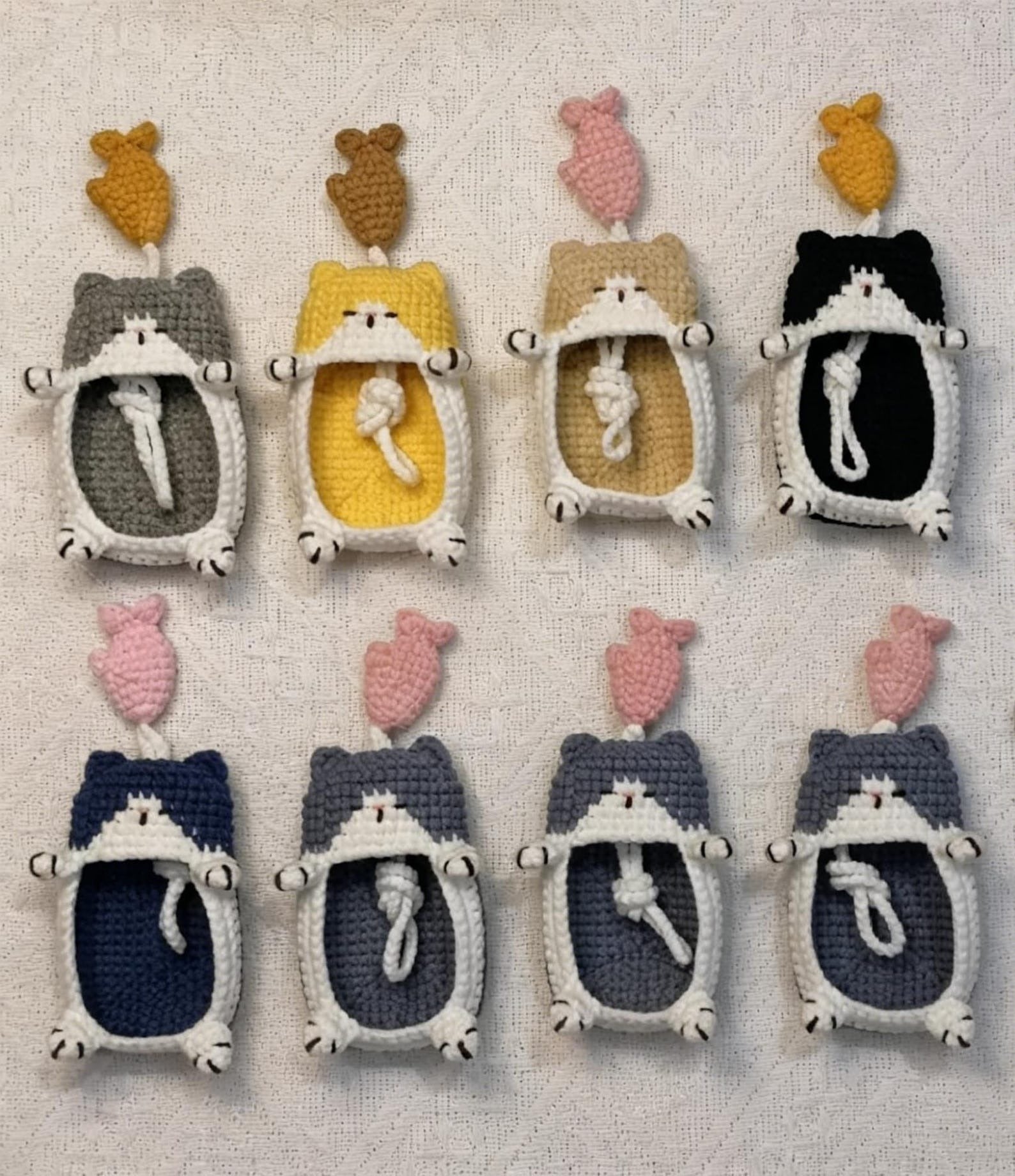 Crochet Kitten Car Key Fob Cover