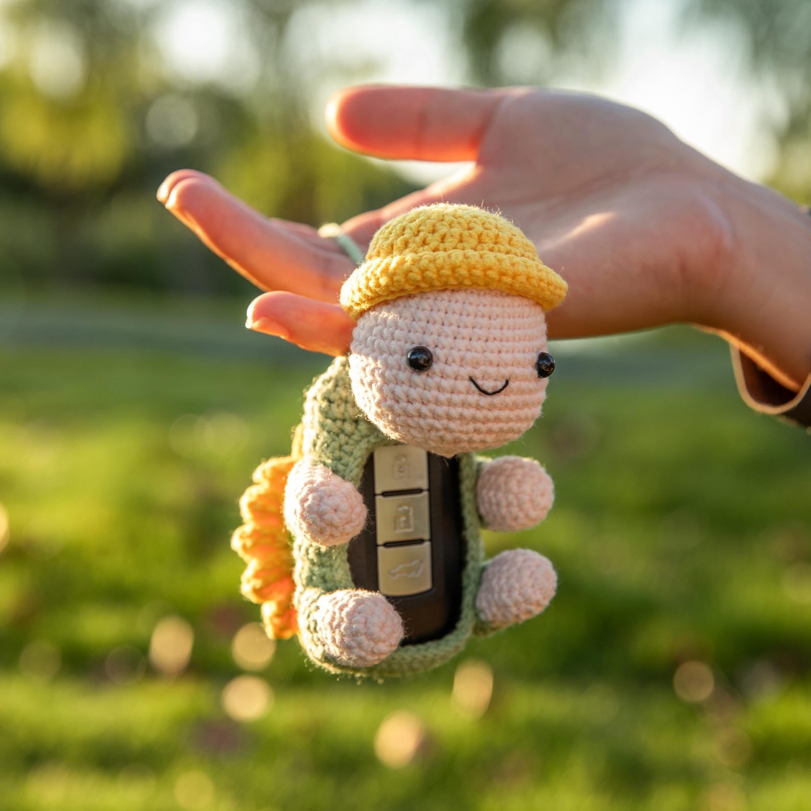 Crochet Frog Car Key Cover