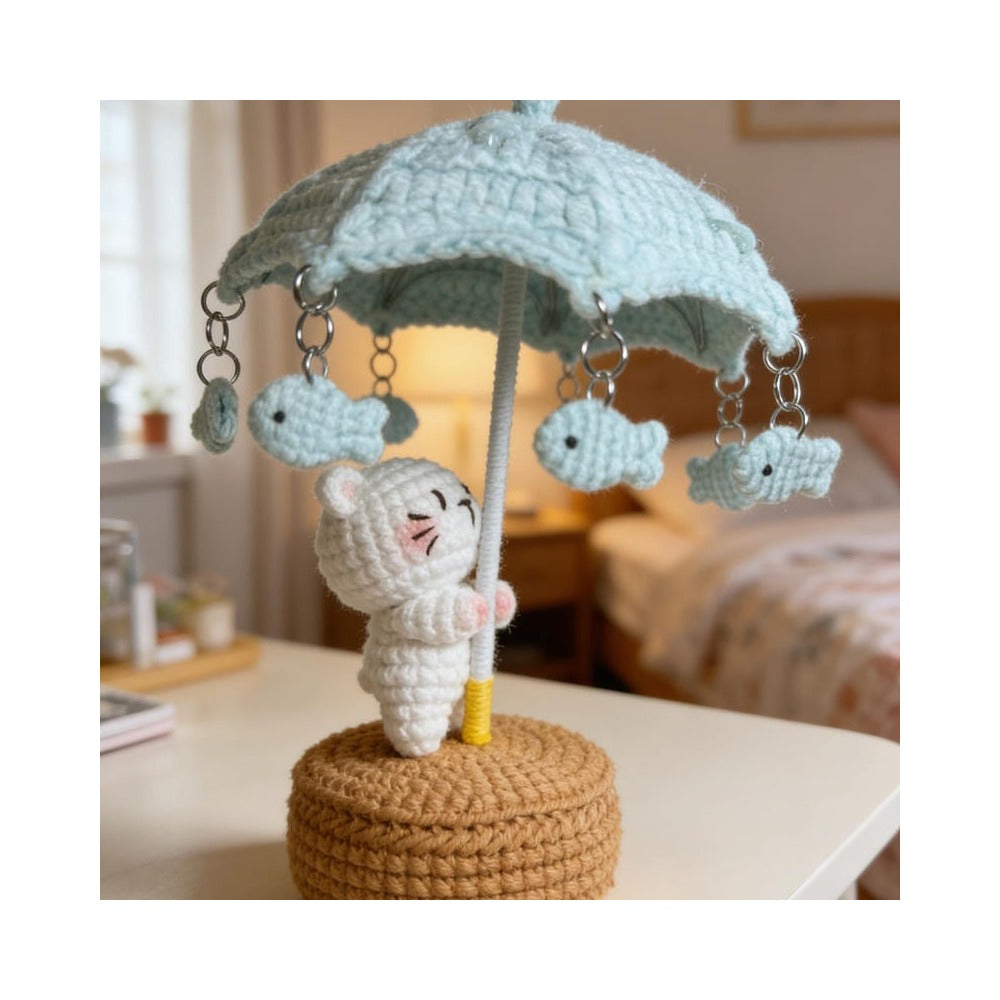 Crochet Spinning Umbrella Toy, Hand