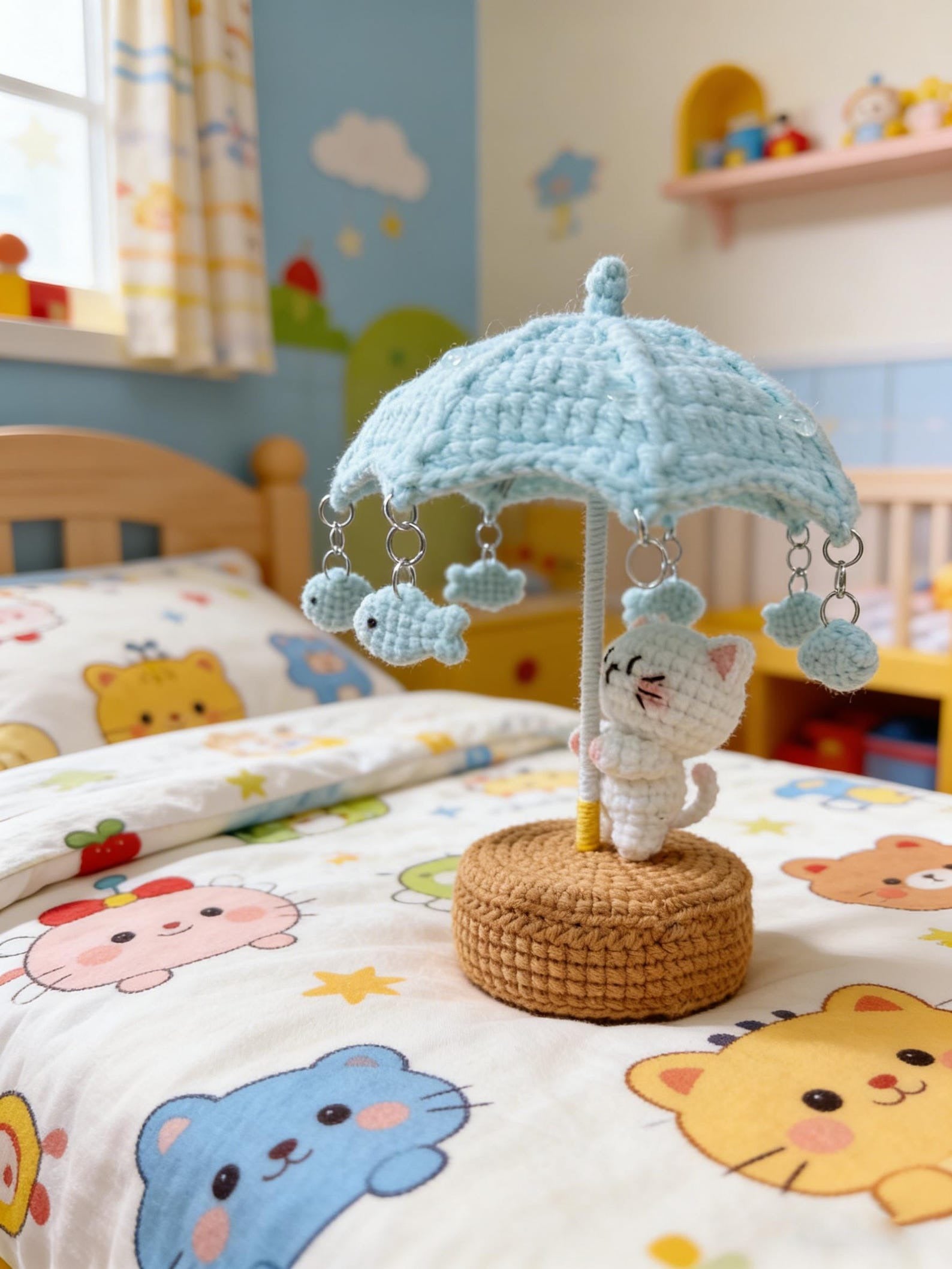Crochet Spinning Umbrella Toy, Hand